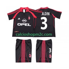 AC Milan MALDINI 3 2000 2001 Retro Bambino Maglia Terza Manica Corta